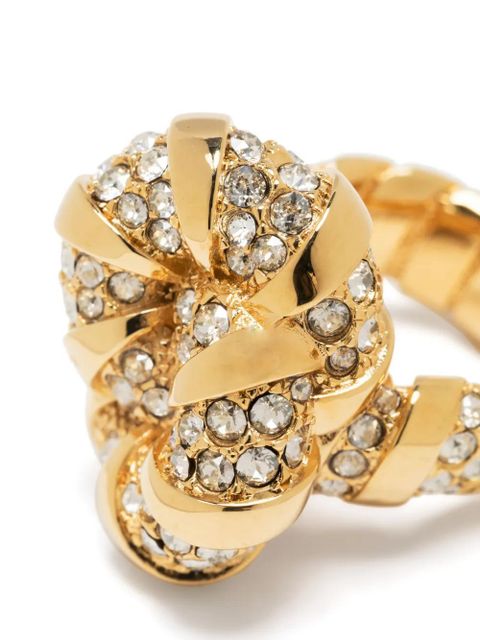 Lanvin Mélodie crystal-embellished ring - Gold - zdjęcie produktu nr 2