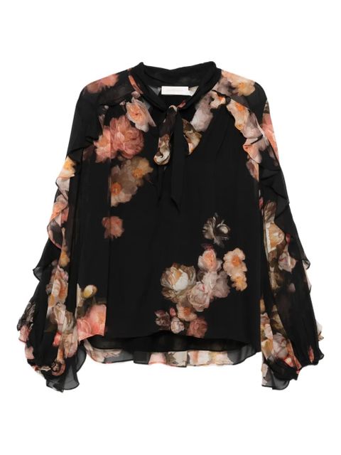 ZIMMERMANN ruffled floral-print blouse - Black - zdjęcie produktu nr 1