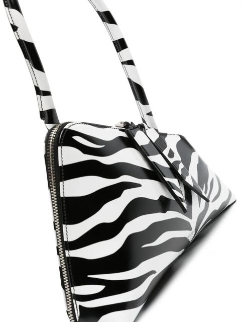 The Attico Sunrise zebra-print shoulder bag - Black