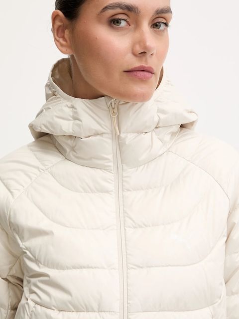 Puma kurtka puchowa kolor beżowy przejściowa 685234