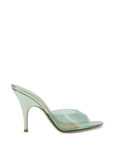 Gianvito Rossi transparent-strap metallic-finish sandals - White - zdjęcie produktu nr 1