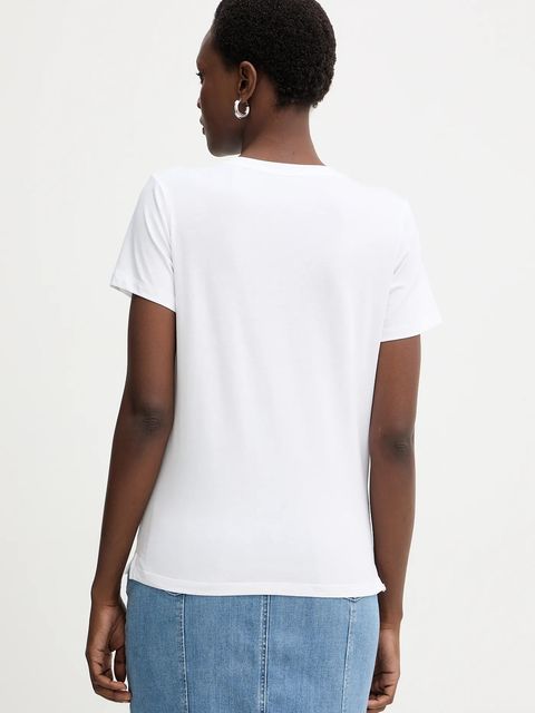 Guess t-shirt bawełniany damski kolor biały W5BI18 I3Z14