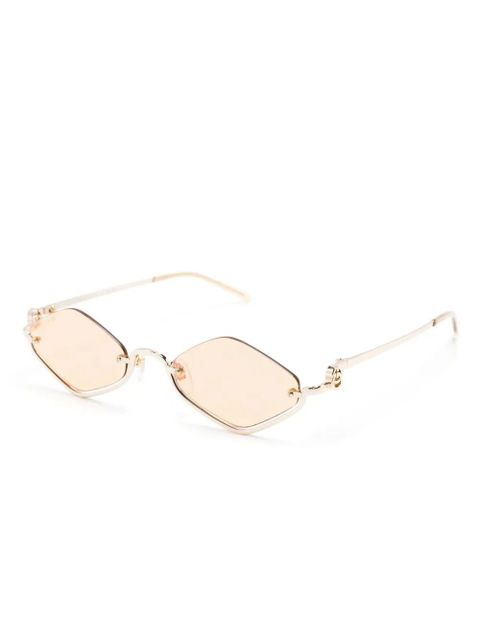 Gucci Eyewear geometric-frame sunglasses - Gold - zdjęcie produktu nr 2