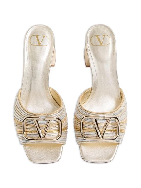 Valentino Garavani logo-plaque sandals - Silver