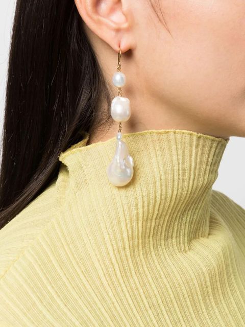 Jil Sander pearl drop earrings - Gold