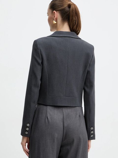 Guess marynarka JOANDRA kolor szary dwurzędowa gładka W5BN93 W2402