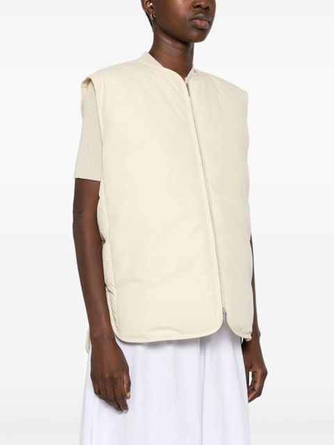 Jil Sander padded zip-up gilet - Neutrals
