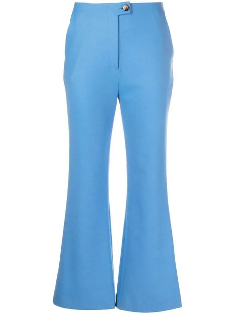 Nanushka cropped kick flare trousers - Blue - zdjęcie produktu nr 1