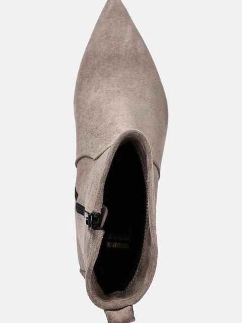 Answear.LAB botki zamszowe kolor szary na słupku