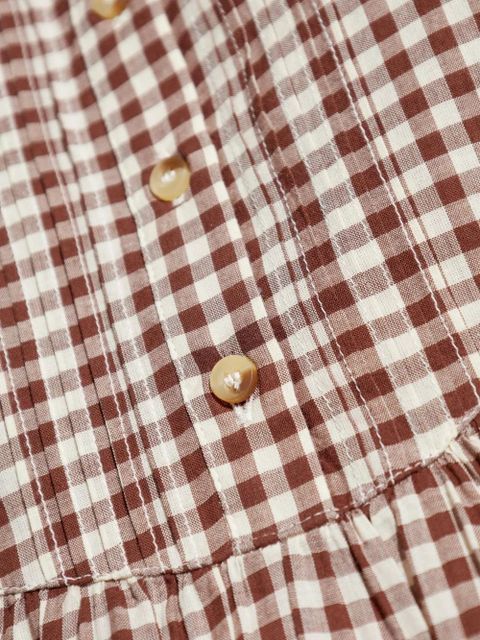 Posse gingham buttoned-front top - Brown