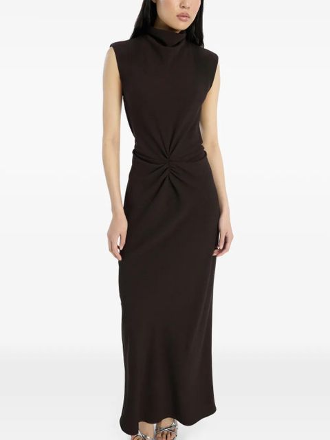 ROTATE BIRGER CHRISTENSEN gathered maxi dress - Brown - zdjęcie produktu nr 2