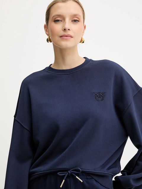 Pinko bluza bawełniana damska kolor granatowy gładka 105510 A2RB