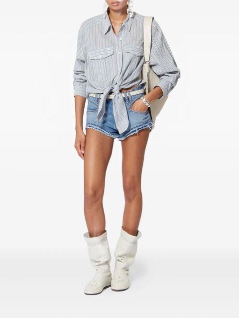ISABEL MARANT Eneidala frayed shorts - Blue