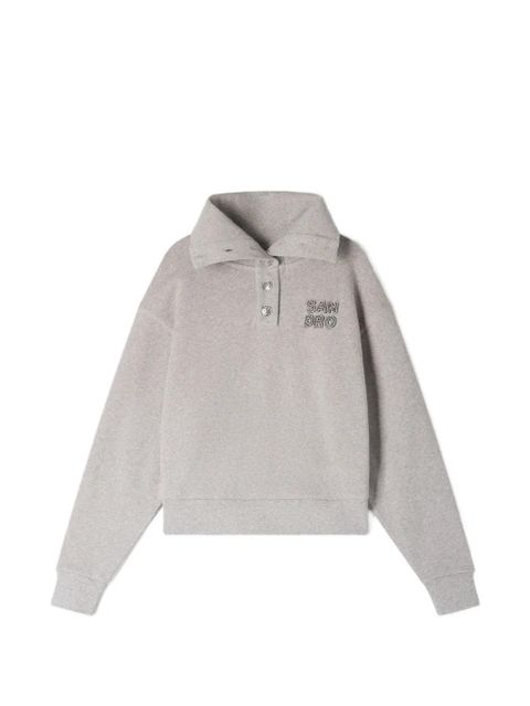 SANDRO logo-plaque sweatshirt - Grey - zdjęcie produktu nr 1