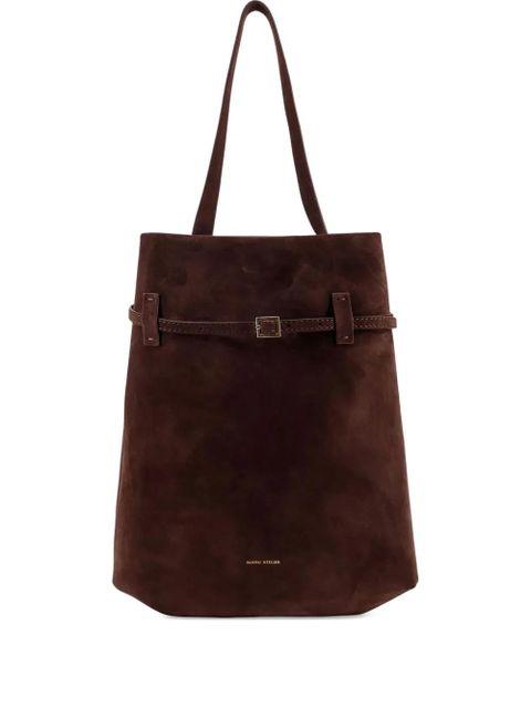 Manu Atelier Tote du Jour suede buckle-fastening tote bag - Brown - zdjęcie produktu nr 1
