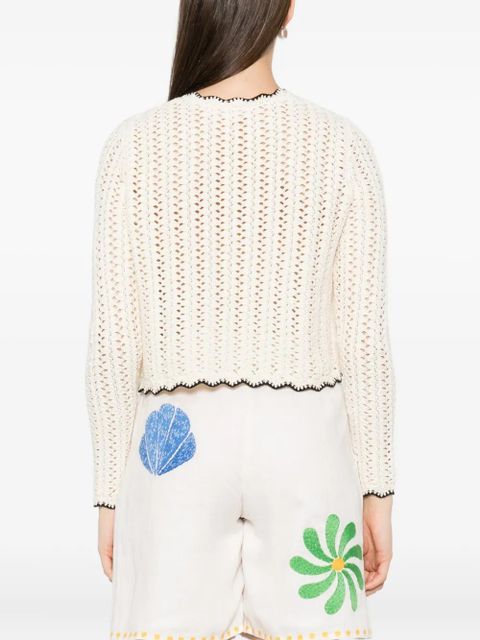 Ba&Sh Sheila scalloped-trims cardigan - Neutrals