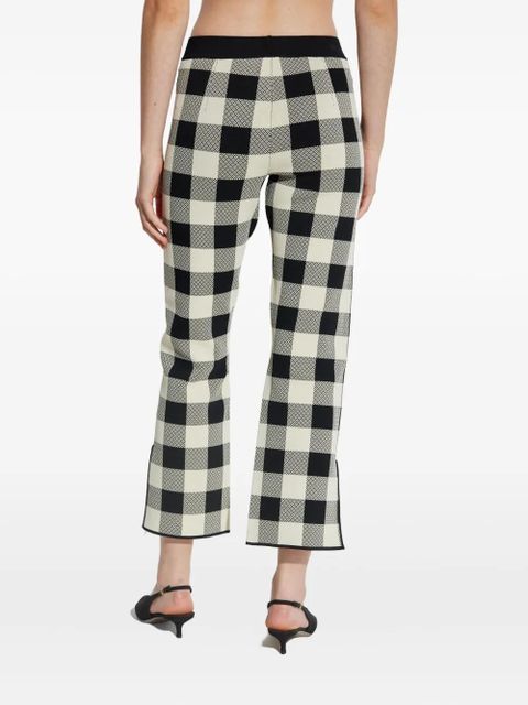 Posse gingham-check cropped trousers - White