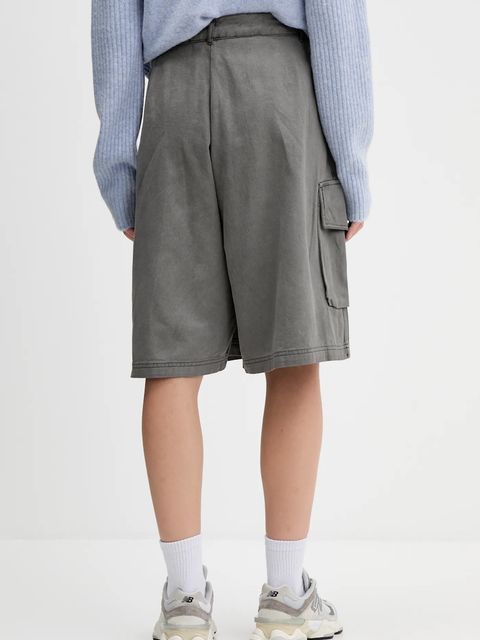 adidas Originals szorty jeansowe Cargo Jorts damskie kolor szary gładkie high waist JD0139