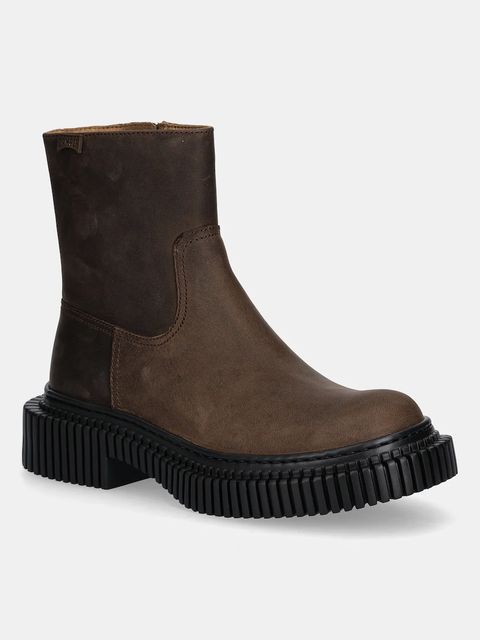 Camper botki skórzane Pix Berlin damskie kolor brązowy na platformie K400809-002 - zdjęcie produktu nr 1