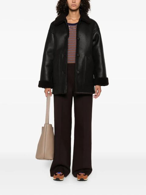 SANDRO leather short coat - Black - zdjęcie produktu nr 2