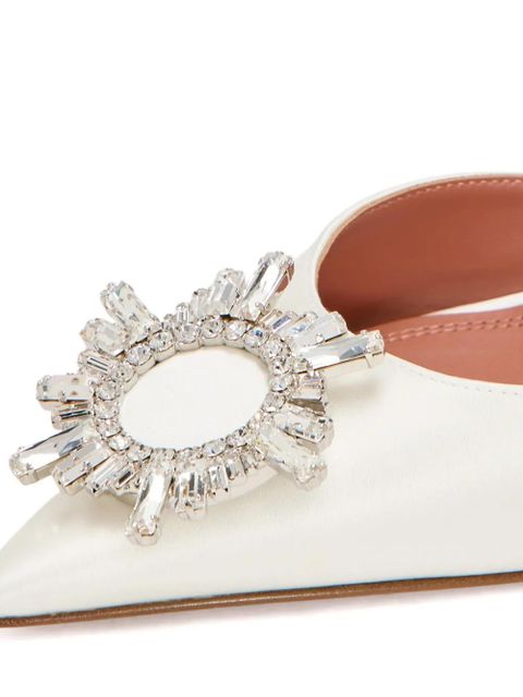 Amina Muaddi 95mm crystal-embellished slingback pumps - White