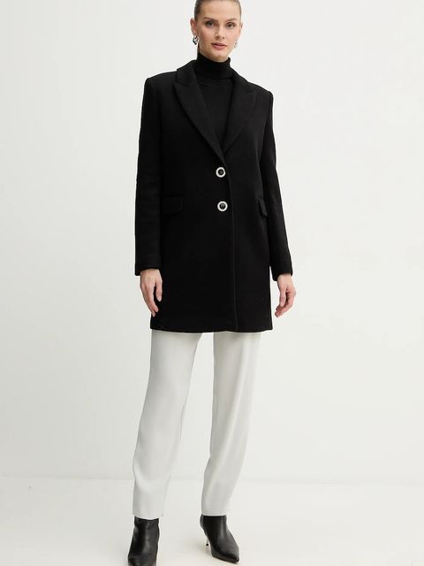 Armani Exchange spodnie damskie kolor szary proste high waist XW001269 AF16151 - zdjęcie produktu nr 2