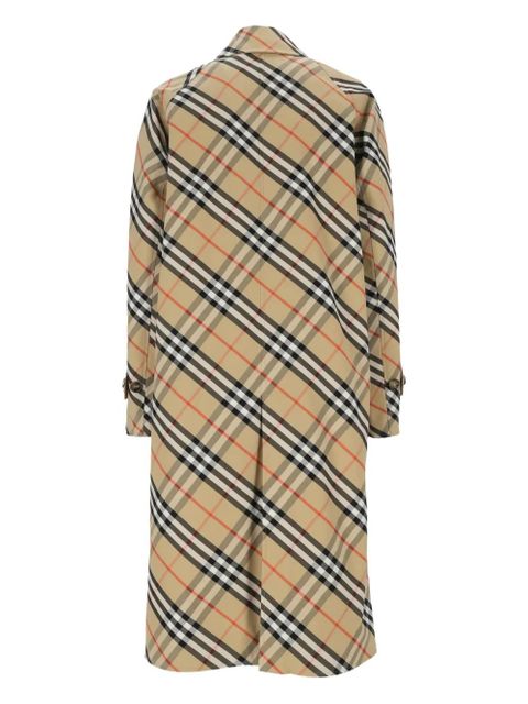 Burberry check belted coat - Brown