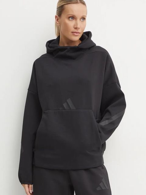 adidas bluza Z.N.E. damska kolor czarny z kapturem z nadrukiem JE7860 - zdjęcie produktu nr 1