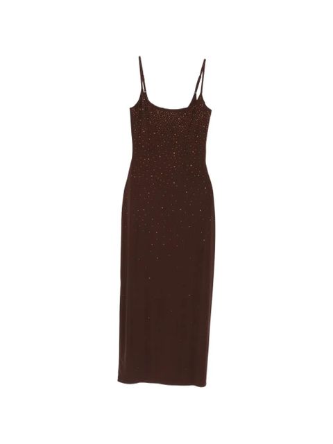 MC2 Saint Barth rhinestone-embellished scoop-neck maxi dress - Brown - zdjęcie produktu nr 1