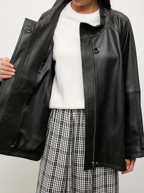 Answear.LAB kurtka skórzana kolor czarny