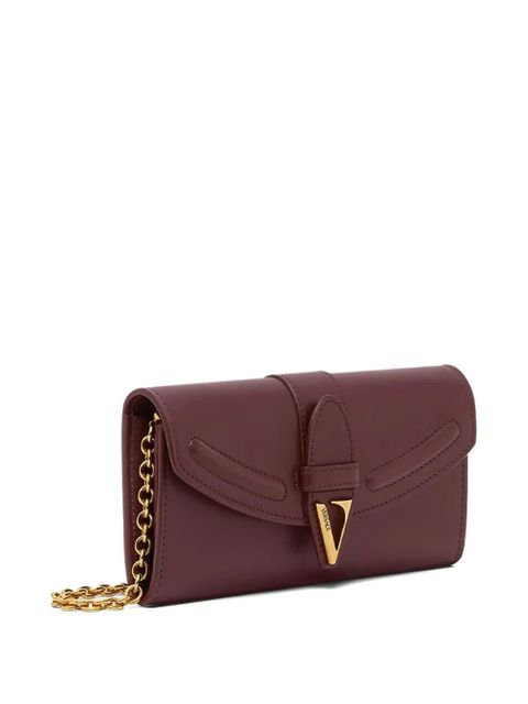 Versace logo-detail leather clutch - Red