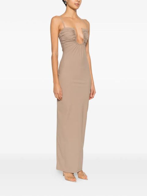 Christopher Esber ruched midi dress - Neutrals