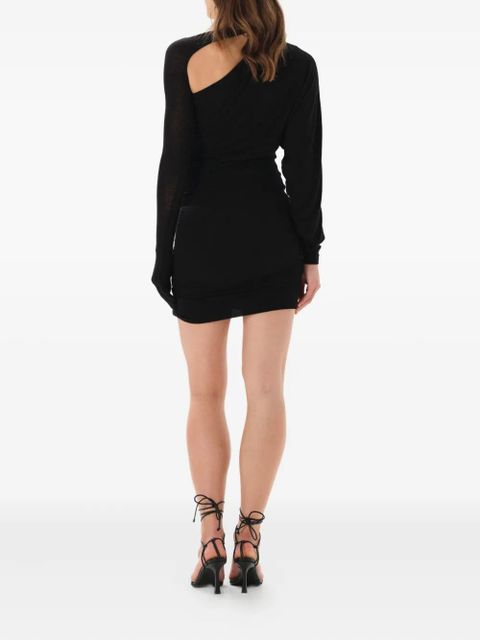 MANURÍ Noki asymmetric-neckline glove-sleeve mini dress - Black - zdjęcie produktu nr 2