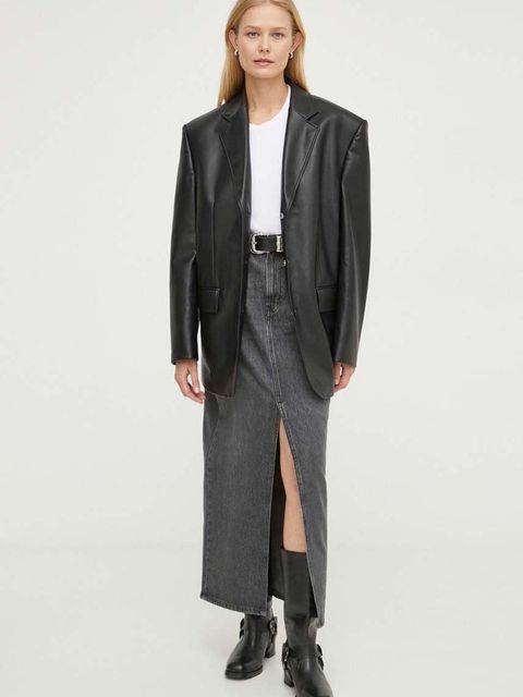 Levi's spódnica jeansowa kolor szary maxi prosta - zdjęcie produktu nr 2