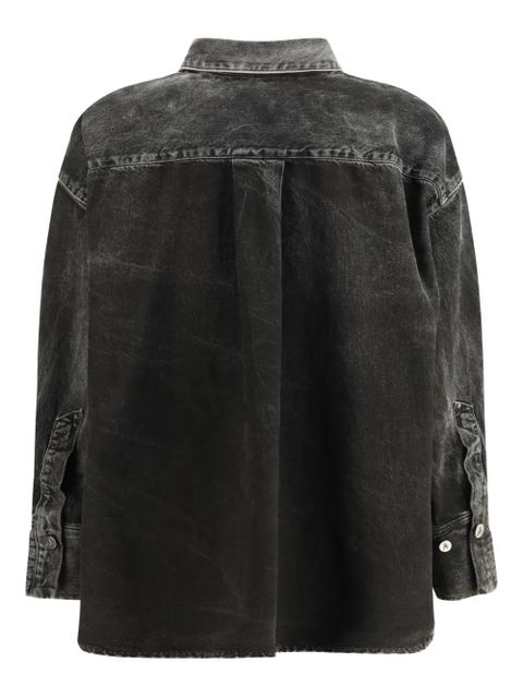 The Attico asymmetric long-sleeve denim shirt - Grey