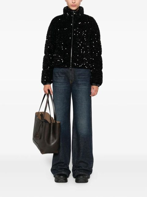 Moncler sequin-embellished zip-front jacket - Black - zdjęcie produktu nr 2
