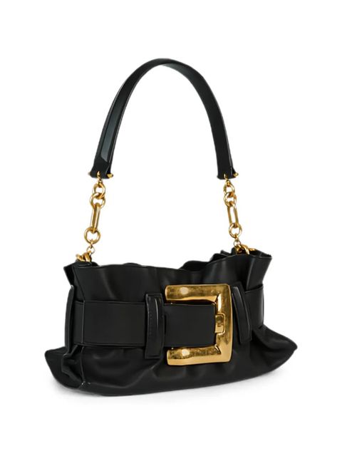 Balmain mini Anthem buckled leather shoulder bag - Black