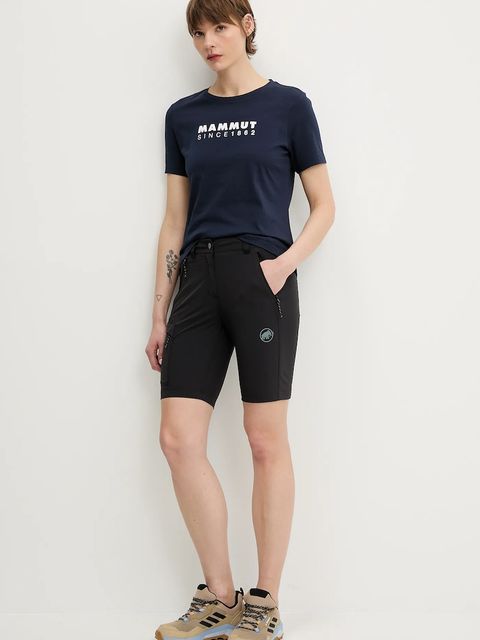 Mammut szorty outdoorowe Runbold IV damskie kolor czarny gładkie high waist 1023-01200 - zdjęcie produktu nr 2