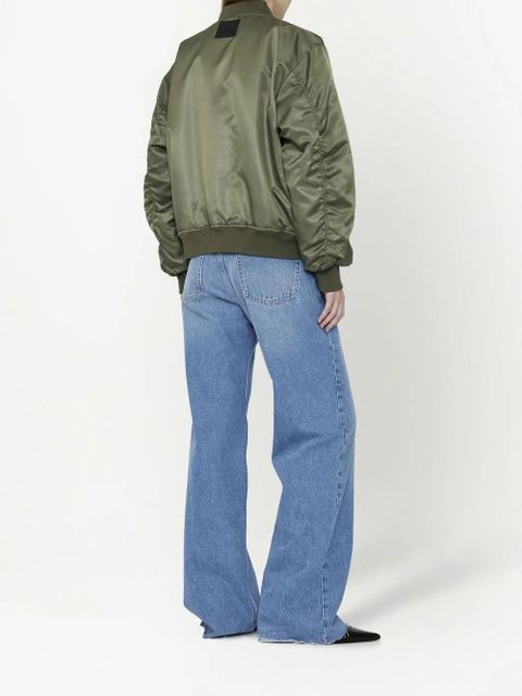 ANINE BING Leon satin bomber jacket - Green