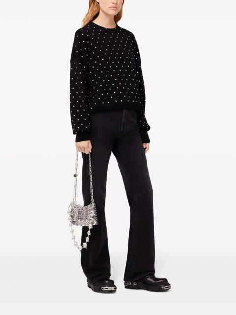 Rabanne crystal-embellished wool jumper - Black