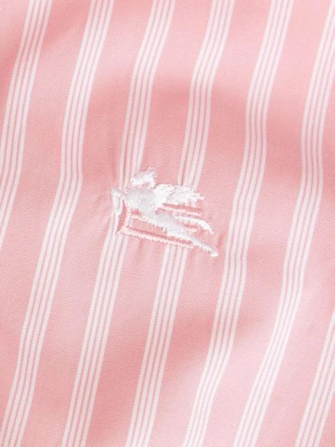 ETRO embroidered-logo striped shirt - Pink