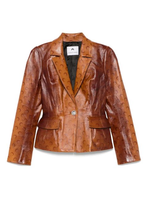 Marine Serre Moon-airbrushed leather jacket - Brown - zdjęcie produktu nr 1