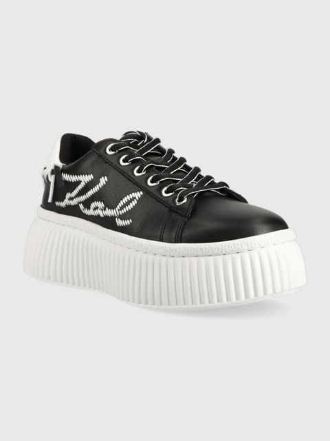 Karl Lagerfeld sneakersy skórzane KREEPER LO kolor czarny KL42372