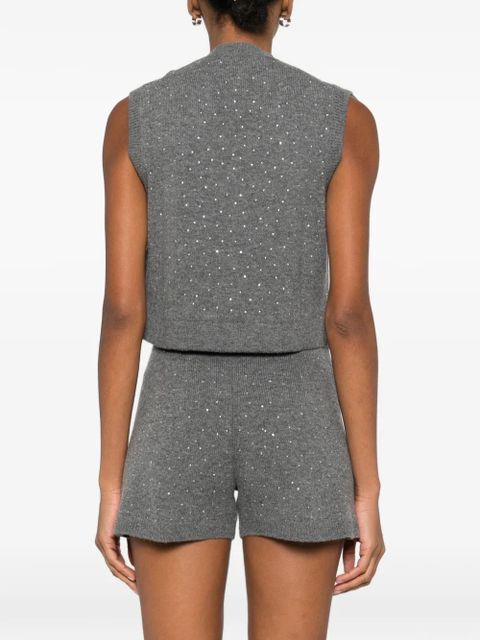 Maje Button Embellished Polo Top - Grey