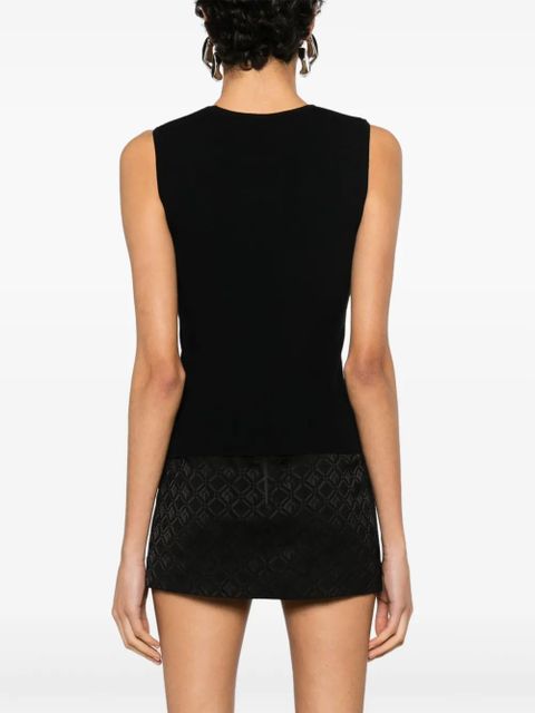 Marine Serre Crescent Moon-embroidered tank top - Black - zdjęcie produktu nr 2