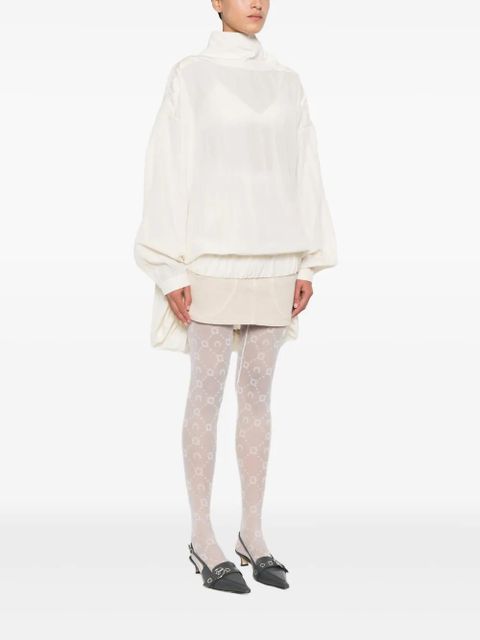 Jean Paul Gaultier high-neck pleated top - Neutrals