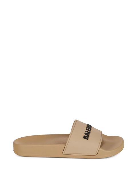 Balenciaga logo-print slide sandals - Neutrals - zdjęcie produktu nr 1