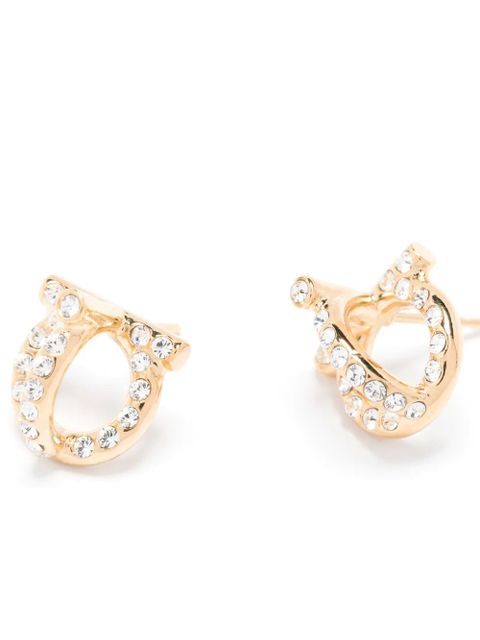 Ferragamo Gancio 3D crystal stud earrings - Gold