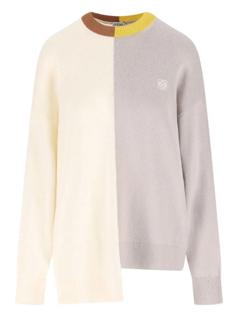 LOEWE colour-block asymmetric sweater - Grey - zdjęcie produktu nr 1