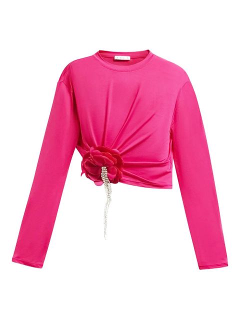 AREA crystal-flower draped top - Pink - zdjęcie produktu nr 1